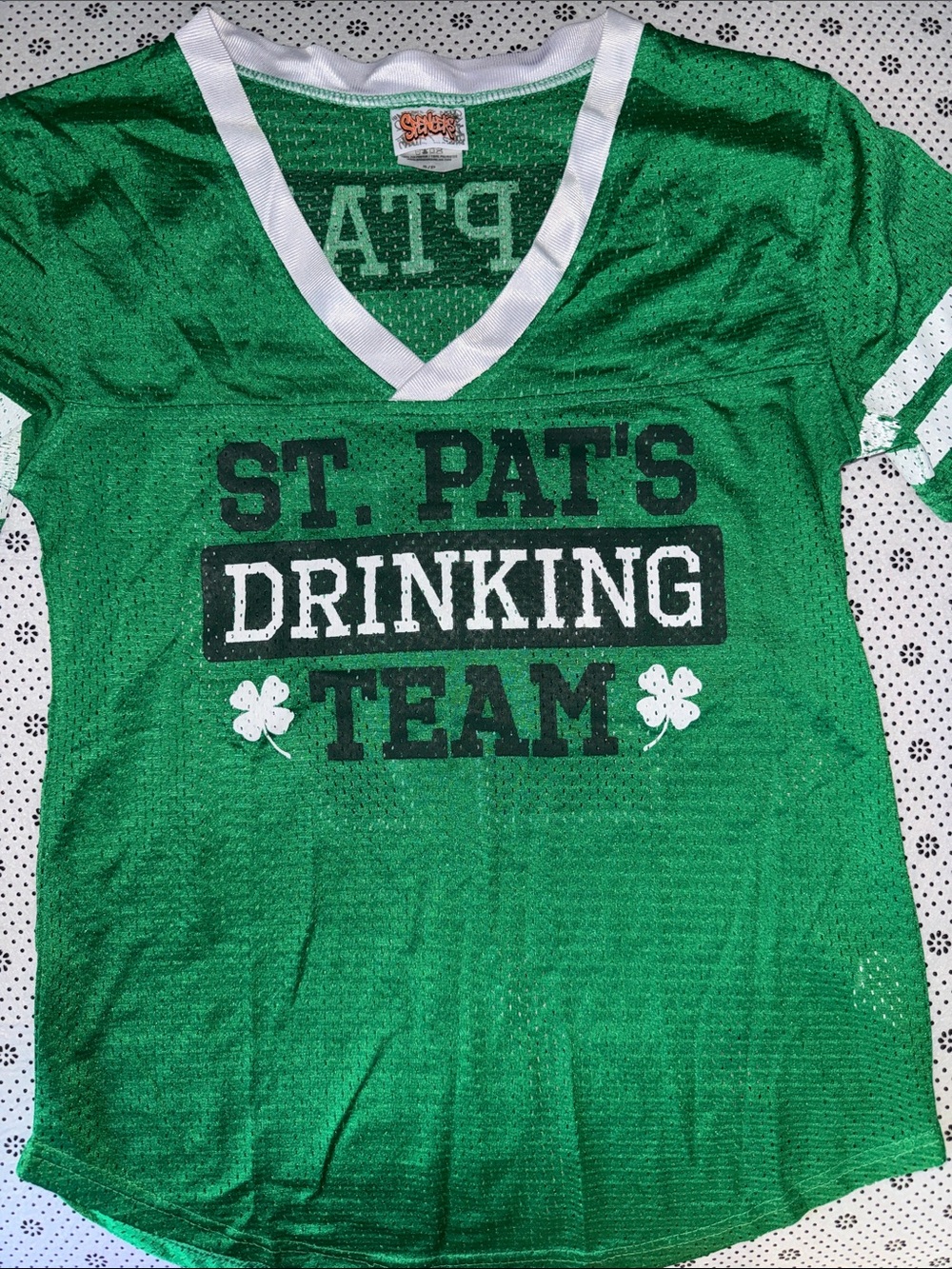🛍 Spencer's Green St. Pat's Drinking Team V-neck Jersey 🛍